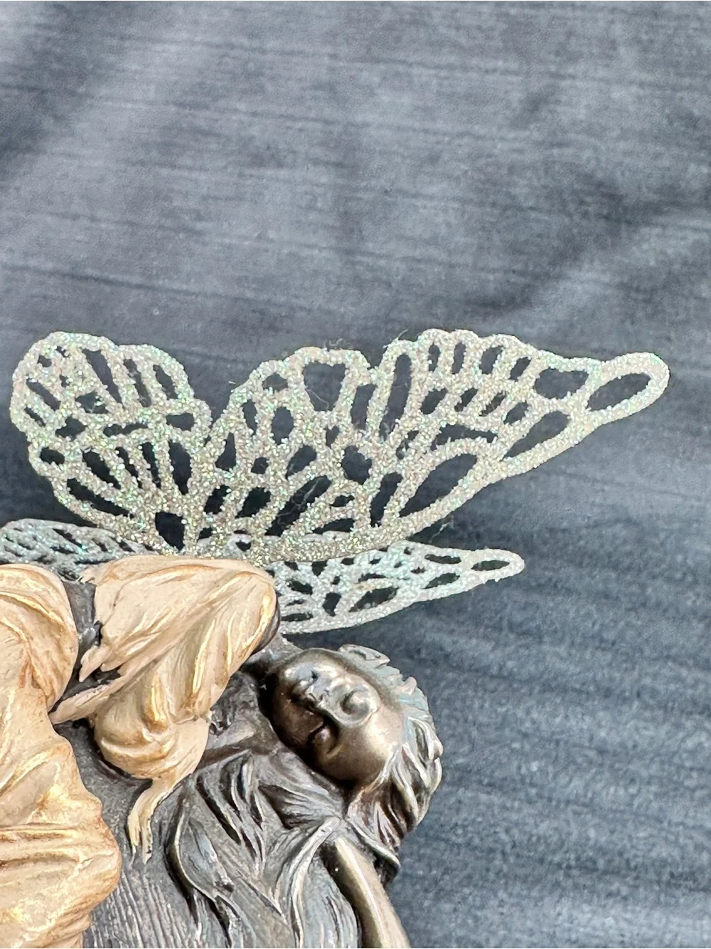 Genesis Fine Arts Little Fairie Sleeping Hand Painted Cold-Cast Bronze Figurine